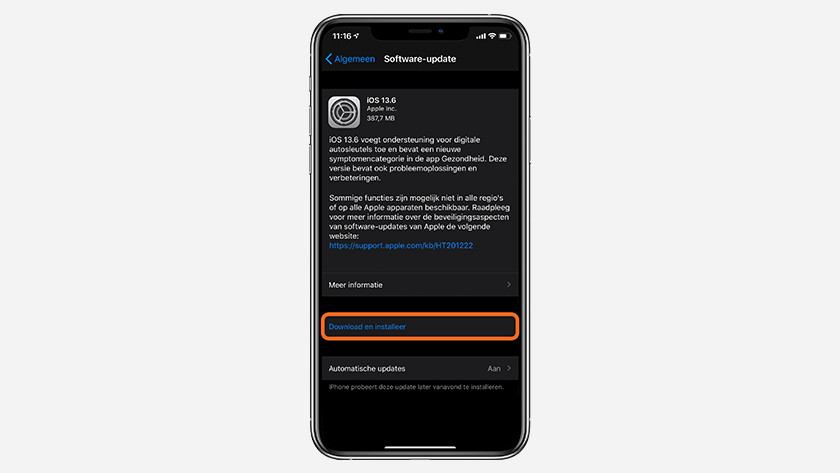 Tik op 'Download en installeer'