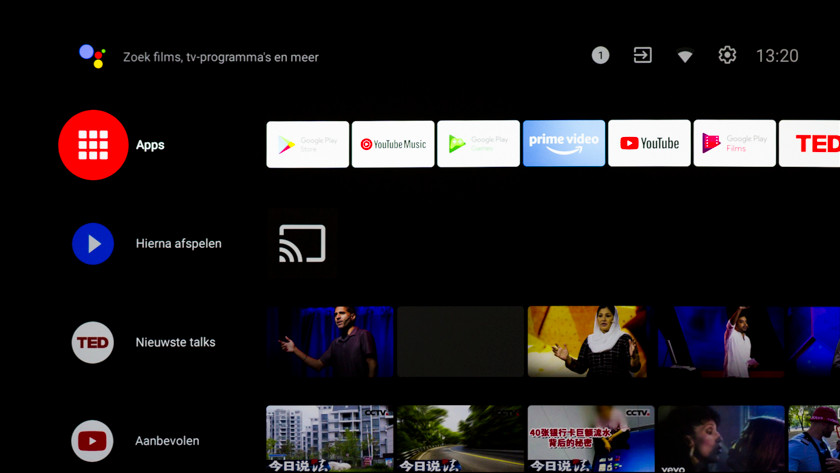 Ouvrir les applis dans le menu principal