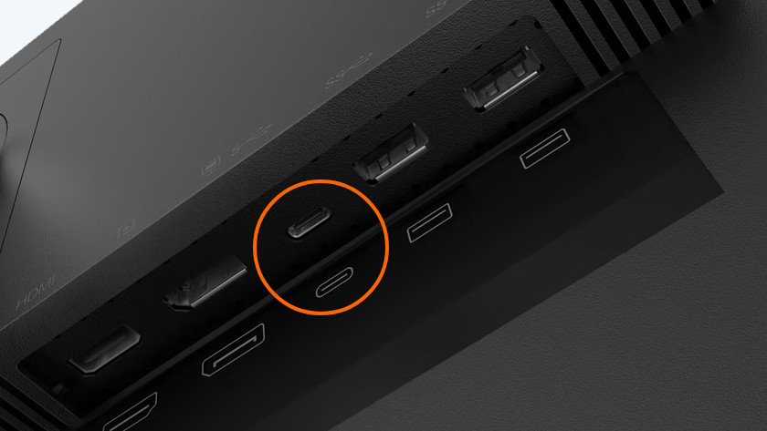 Port USB-C sur un écran PC Lenovo