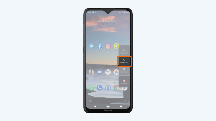 Android One smartphone opnieuw opstarten