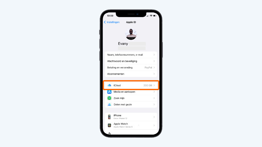 Sélectionnez iCloud