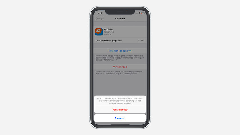 Supprimer les paramètres de l'application