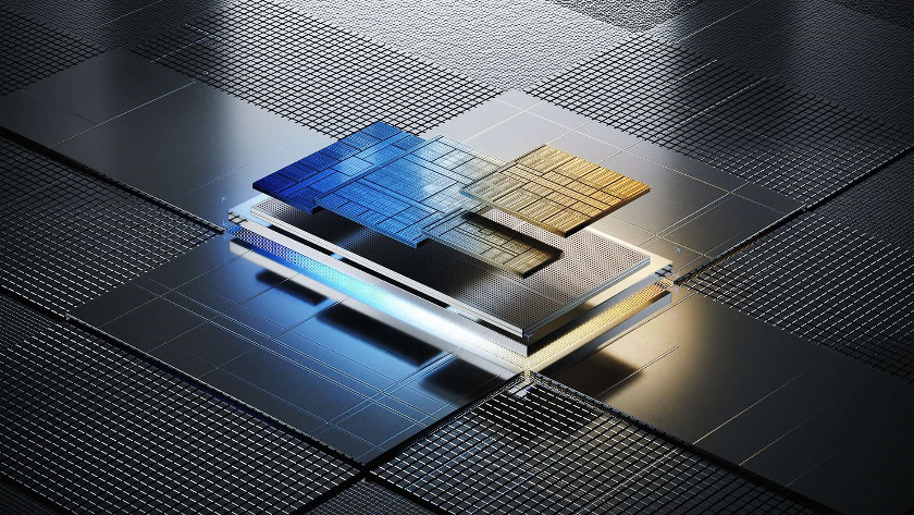 Animatie van een Intel Core Ultra chip