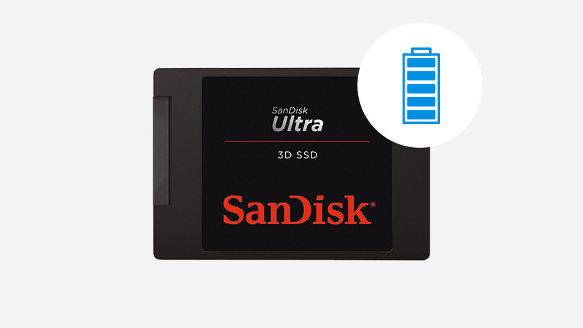 Een energiezuinige SanDisk Ultra SSD. 