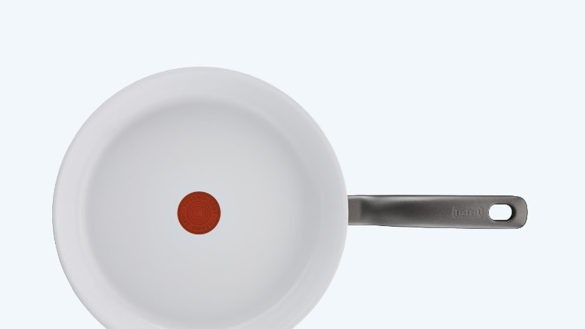 frying pan with white ceramic coating