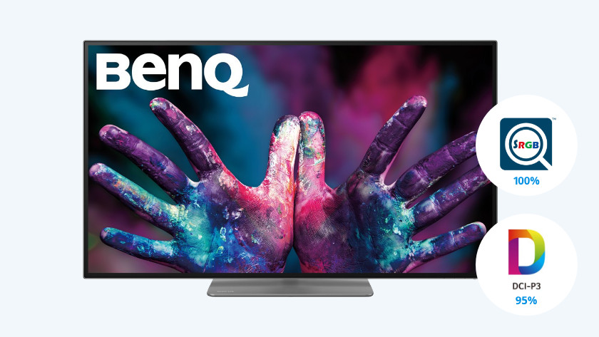 Le BenQ PD3220U possède à la fois les espaces colorimétriques sRGB et DCI-P3, avec une couverture de 100 % et 95 %