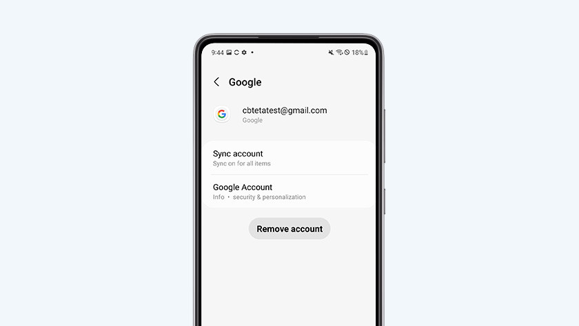 Tap Google account