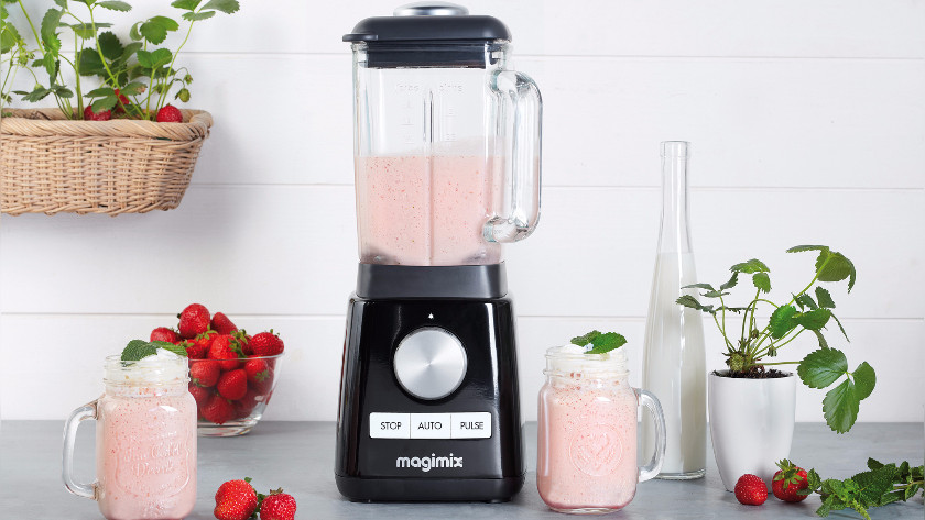 Blender with fruit smoothie