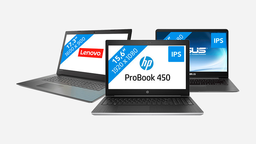 Een Lenovo, HP en Asus laptop. 