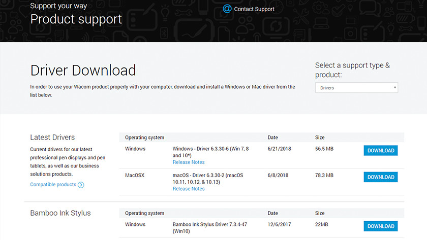 wacom driver update