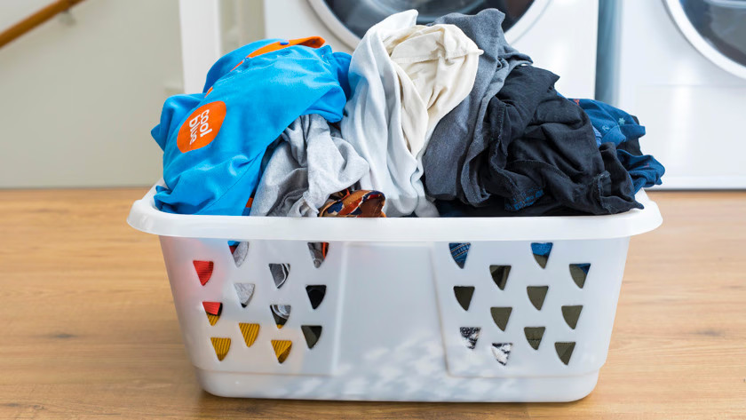 Laundry basket with laundry