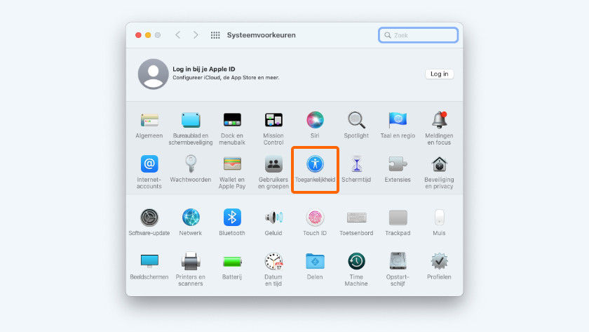 Systeemvoorkeuren en Toegankelijkheid