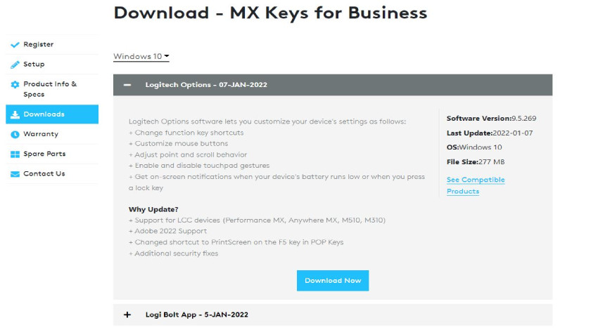 Klik op 'downloads'