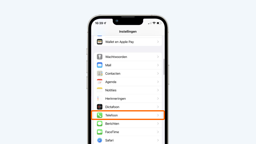 Tik op 'Telefoon'