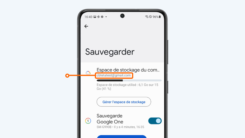 backup téléphone compte google