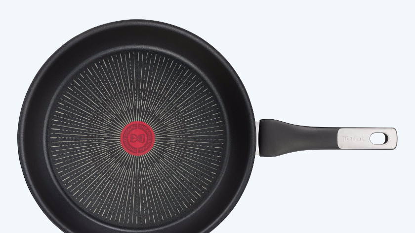 Frying pan with standard non-stick coating