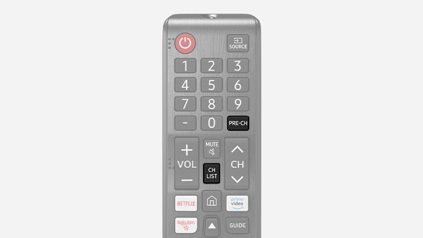 Previous channel et channel list bouton Pre ch, ch list