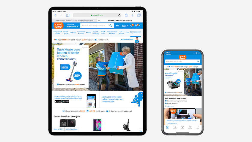 Coolblue op iPad en iPhone