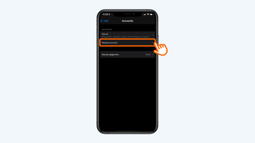 Tik op 'Nieuwe account