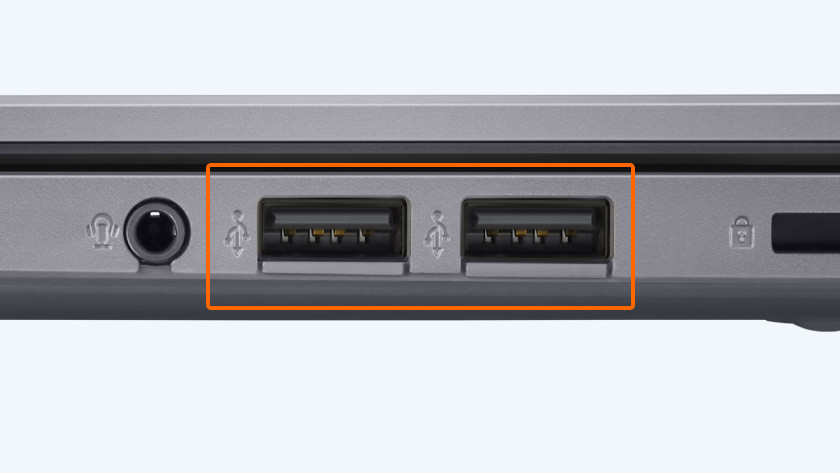 Connexion USB-A sur un PC portable