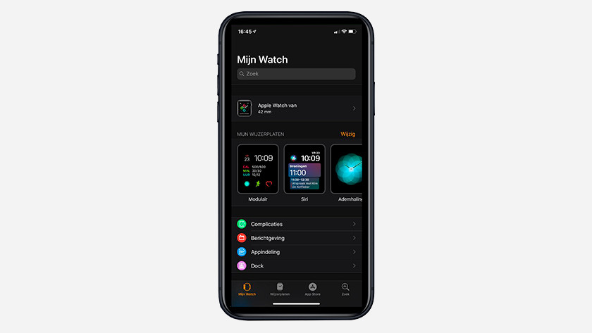 Apple Watch app op je iPhone