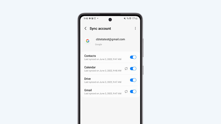 Sync your Android account