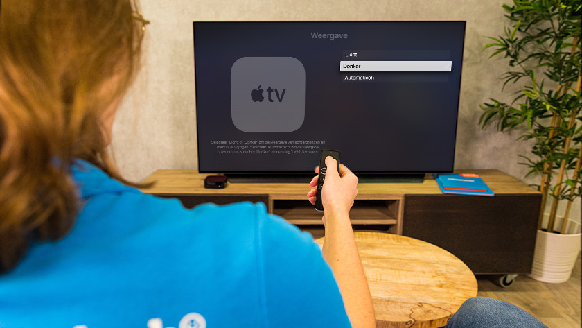 Jouw Apple TV is nu ingesteld op donkere modus.