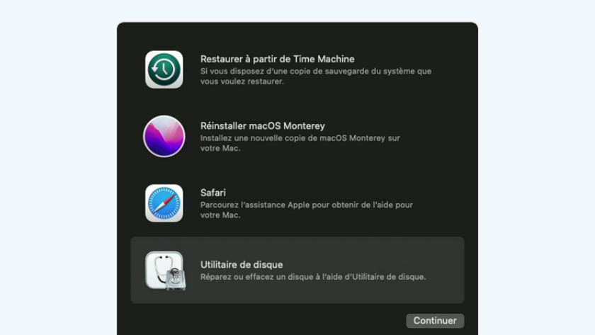 Restauration du système Apple Sillicon
