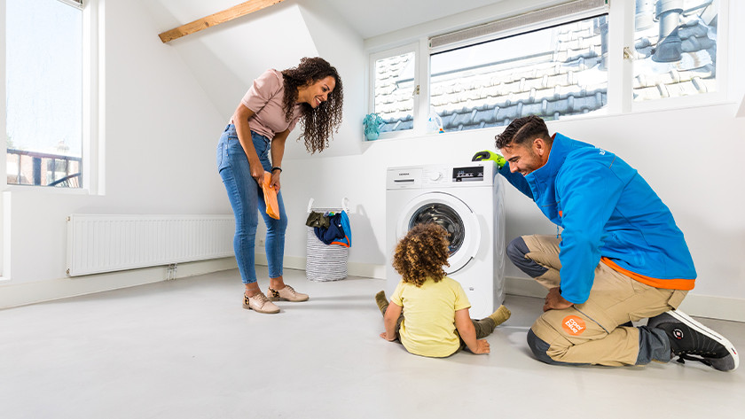lifting a washing machine