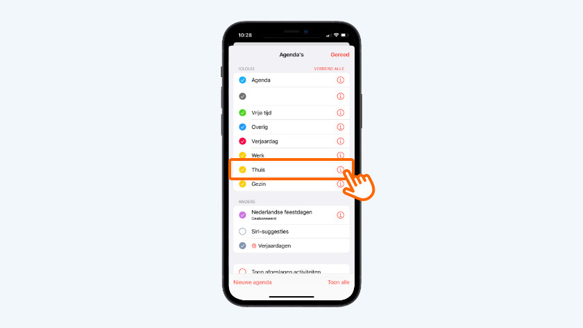 Appuyez, par exemple, sur « Home »