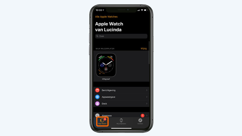 Go to 'My Watch' in the Apple Watch app