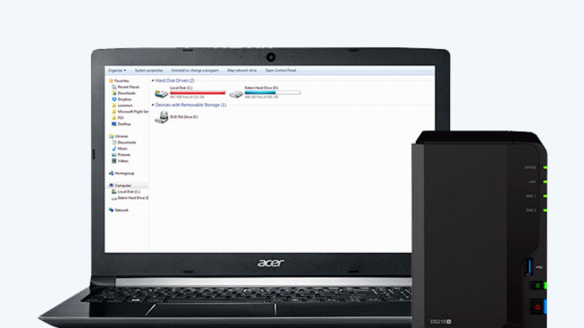 Windows laptop en Synology NAS
