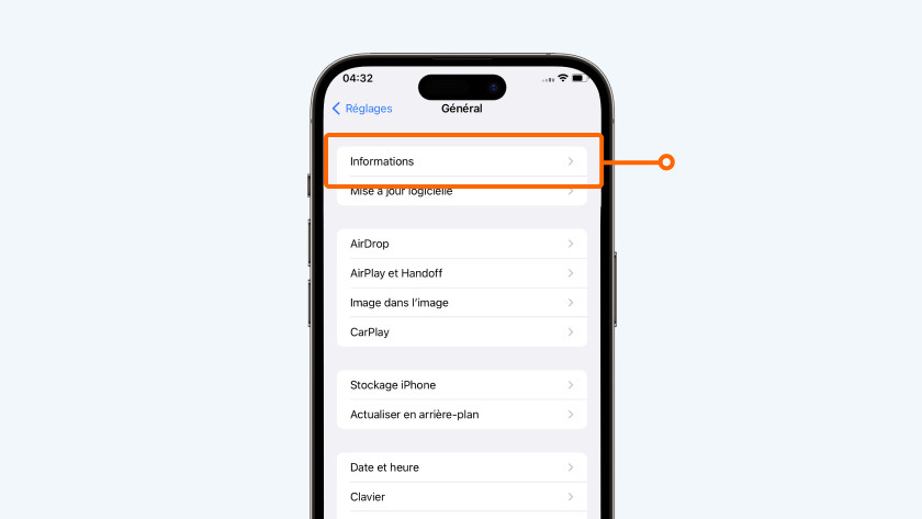 Appuyez sur « Info ».