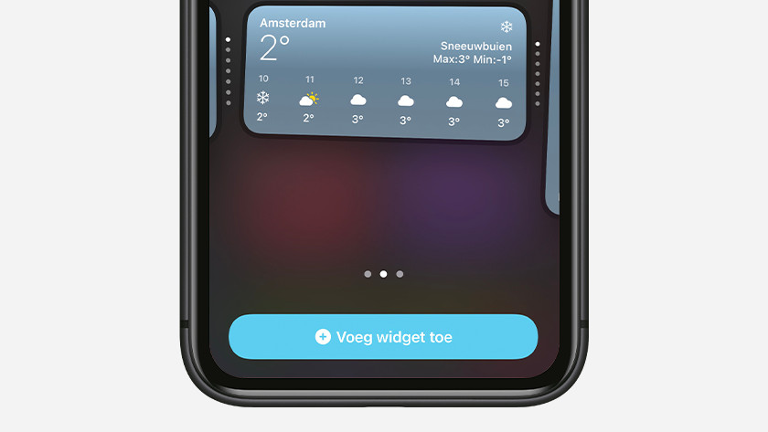 Choisissez une taille et cliquez sur « Ajouter un widget »