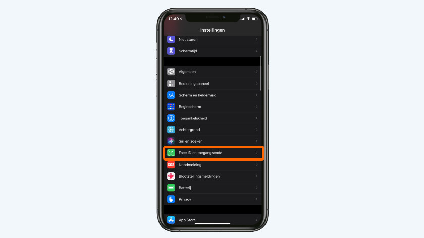 Tap 'Face ID & Passcode'