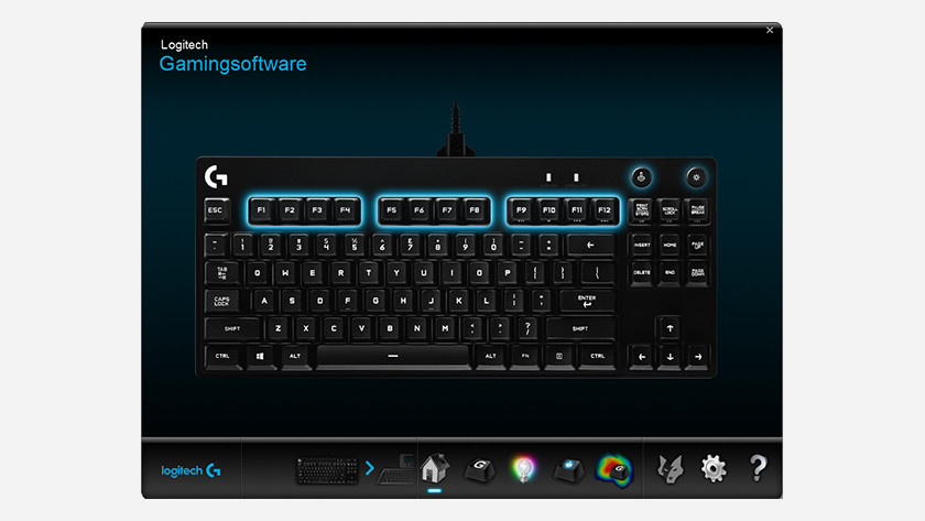 Bij opstarten zie je jouw Logitech product(en) verschijnen.