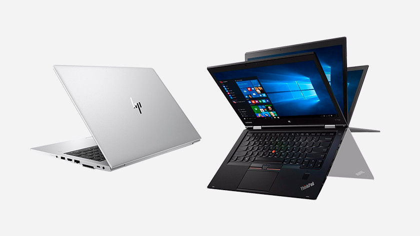 Ordinateurs portables HP et Lenovo.