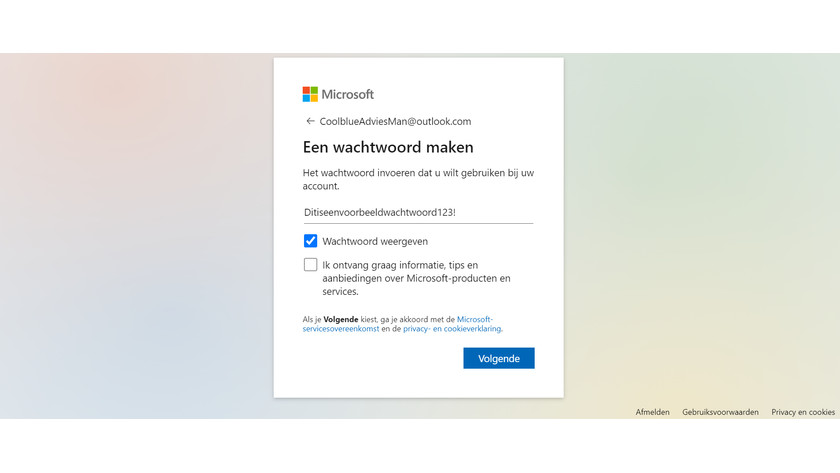 Microsoft inlogscherm