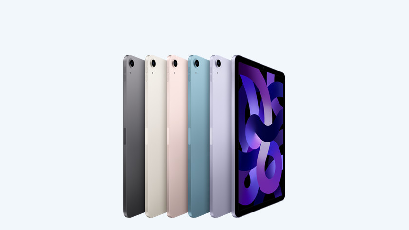 iPad Air 2022 Gris Sidéral, Lumière Stellaire, Rose, Bleu, Mauve