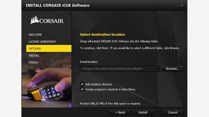 Choose where you want to install CUE