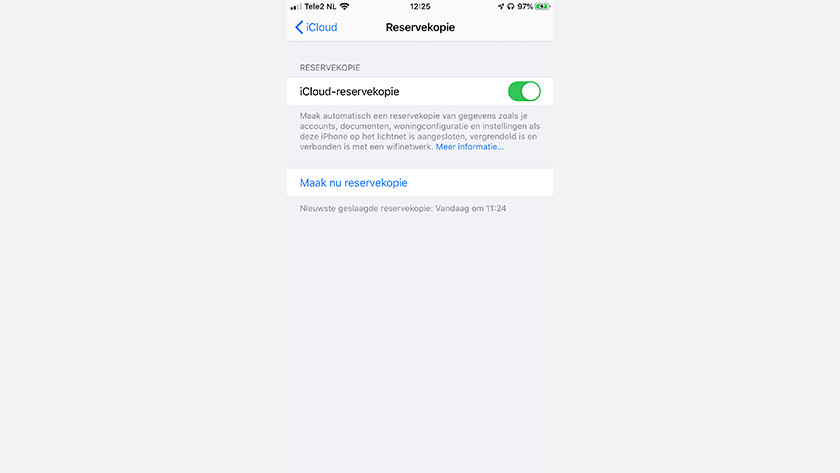 iPhone reservekopie iCloud