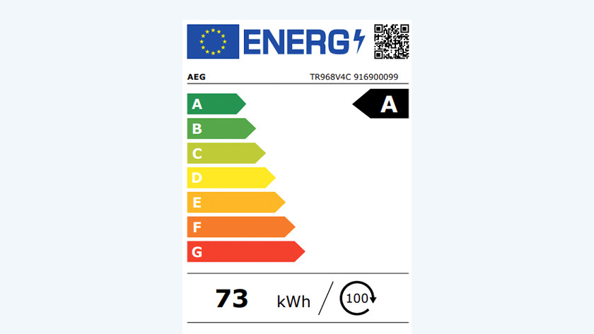 Energielabel AEG 9000 droogkast