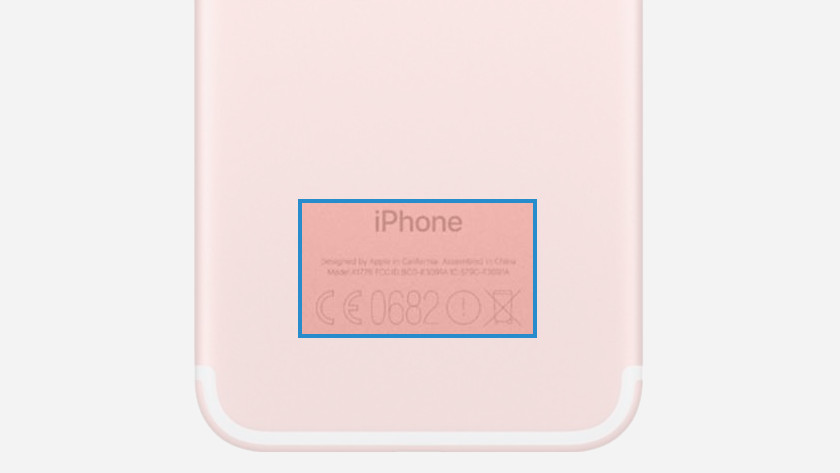 Modelnummer iPhone achterkant