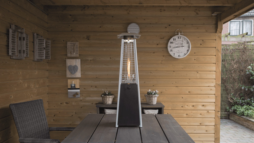 Patio heater under a roof