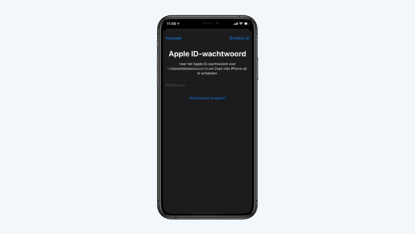 Voer het wachtwoord van je Apple ID in