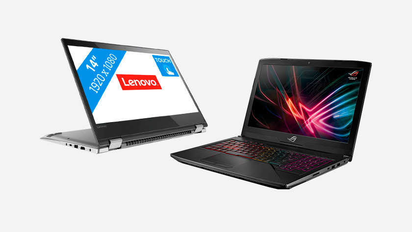 Een Lenovo en ROG laptop 