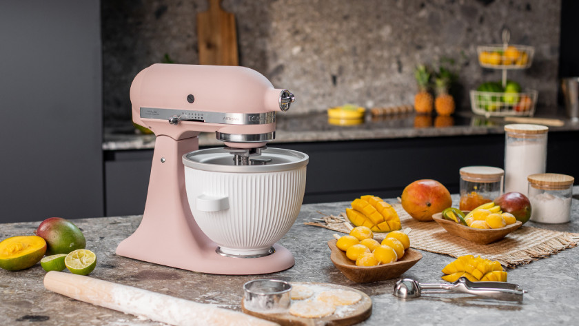 KitchenAid with ice cream maker mixing bowl