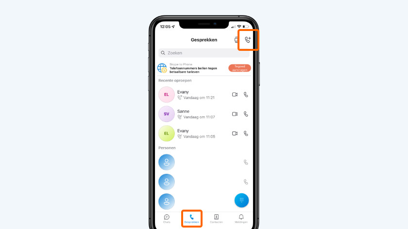 Dans « Appels » appuyez sur le téléphone