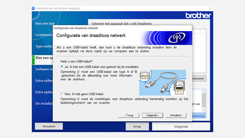 Wifi avec câble USB-B