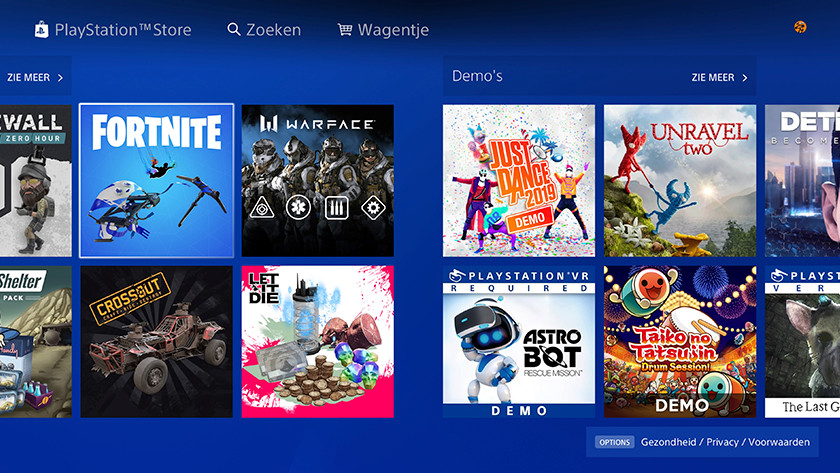 the ps4 store